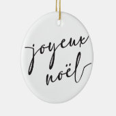 Joyeux Noel kerstkaart of Franse kerstkaarten Keramisch Ornament (Rechts)