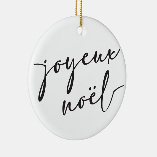 Joyeux Noel kerstkaart of Franse kerstkaarten Keramisch Ornament (Rechts)