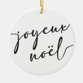 Joyeux Noel kerstkaart of Franse kerstkaarten Keramisch Ornament (Voorkant)