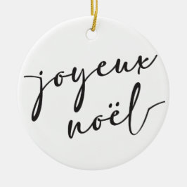 Joyeux Noel kerstkaart of Franse kerstkaarten Keramisch Ornament