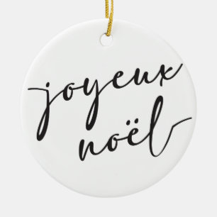 Joyeux Noel kerstkaart of Franse kerstkaarten Keramisch Ornament