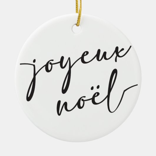 Joyeux Noel kerstkaart of Franse kerstkaarten Keramisch Ornament (Voorkant)