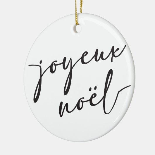 Joyeux Noel kerstkaart of Franse kerstkaarten Keramisch Ornament (Links)