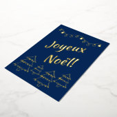 Joyeux Noel kerstlampjes blauw Folie Feestdagenkaart (Gedraaid)