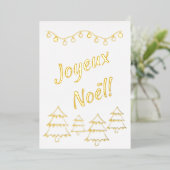 Joyeux Noel Kerstllamelamp White Folie Feestdagenkaart (Staand Voorkant)