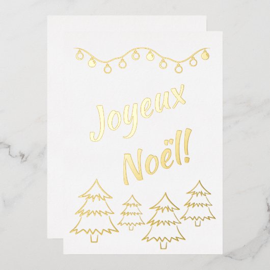 Joyeux Noel Kerstllamelamp White Folie Feestdagenkaart (Voorkant / Achterkant)