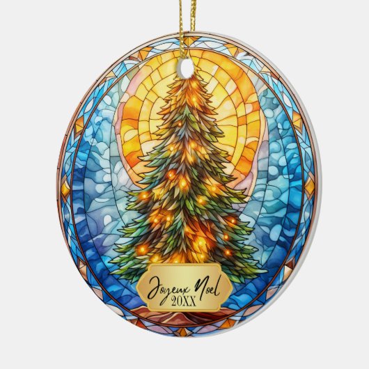 Joyeux Noel Kerstmis Keramisch Ornament (Links)