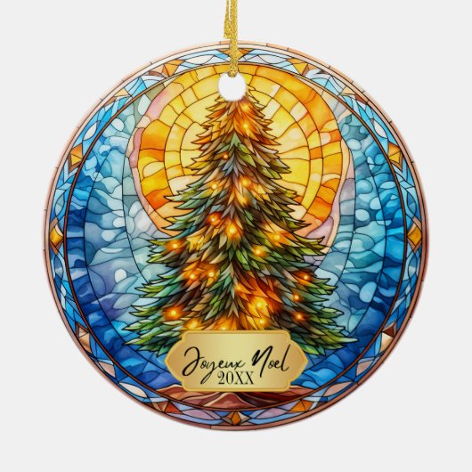 Joyeux Noel Kerstmis Keramisch Ornament (Achterkant)