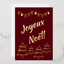 Joyeux Noel Kerstmis Rood Folie Feestdagenkaart