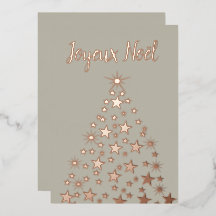 Joyeux Noel Kerstmis Stars Roos Gold Foil H