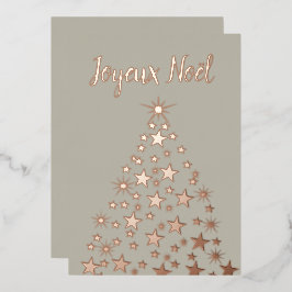 Joyeux Noel Kerstmis Stars Roos Gold Foil H Folie Feestdagenkaart