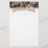 Joyeux Noel Kerstmis Vakantie Pine Cone Briefpapier (Voorkant)