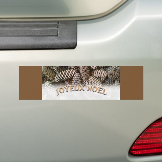 Joyeux Noel Kerstmis Vakantie Pine Cone Bumpersticker (Op auto)