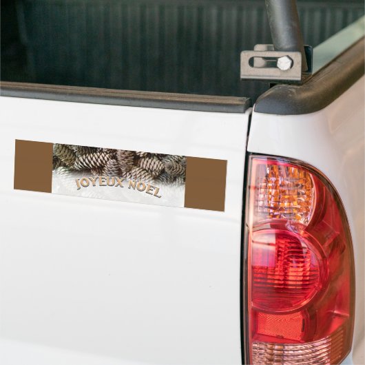 Joyeux Noel Kerstmis Vakantie Pine Cone Bumpersticker (Op Truck)