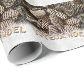 Joyeux Noel Kerstmis Vakantie Pine Cone Cadeaupapier (Rol Hoek)