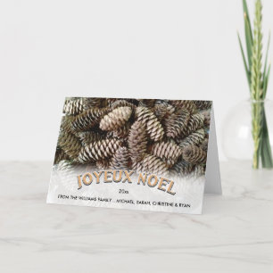 Joyeux Noel Kerstmis Vakantie Pine Cone Custom Feestdagen Kaart
