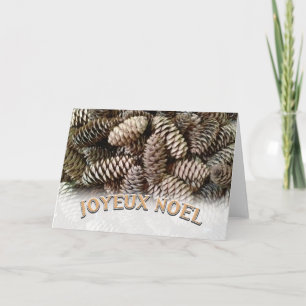 Joyeux Noel Kerstmis Vakantie Pine Cone Feestdagen Kaart