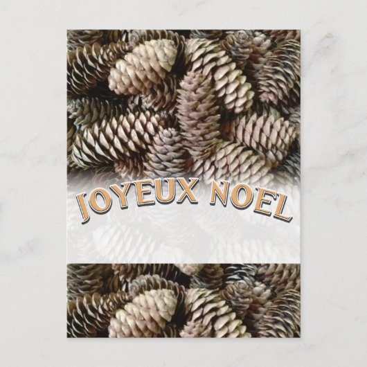 Joyeux Noel Kerstmis Vakantie Pine Cone Feestdagenkaart (Voorkant)
