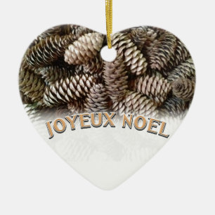Joyeux Noel Kerstmis Vakantie Pine Cone Keramisch Ornament