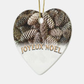 Joyeux Noel Kerstmis Vakantie Pine Cone Keramisch Ornament (Links)
