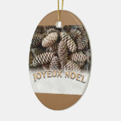 Joyeux Noel Kerstmis Vakantie Pine Cone Keramisch Ornament (Links)