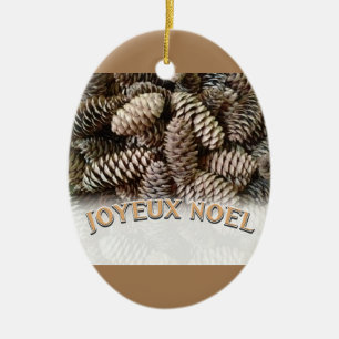 Joyeux Noel Kerstmis Vakantie Pine Cone Keramisch Ornament