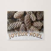 Joyeux Noel Kerstmis Vakantie Pine Cone Legpuzzel (Horizontaal)