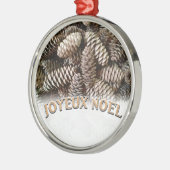 Joyeux Noel Kerstmis Vakantie Pine Cone Metalen Ornament (Links)