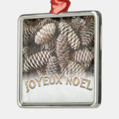 Joyeux Noel Kerstmis Vakantie Pine Cone Metalen Ornament (Links)