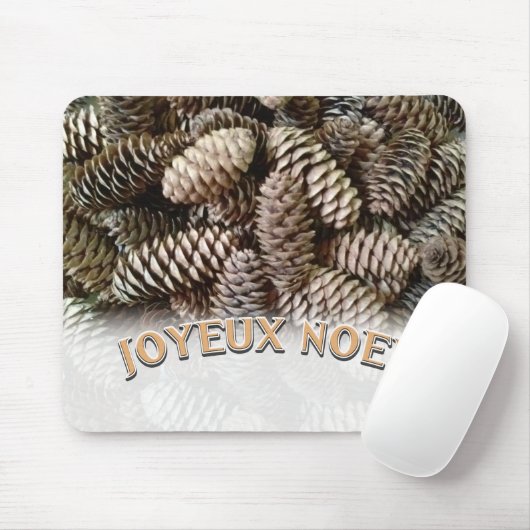 Joyeux Noel Kerstmis Vakantie Pine Cone Muismat (Met muis)