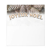 Joyeux Noel Kerstmis Vakantie Pine Cone Notitieblok (Voorkant)
