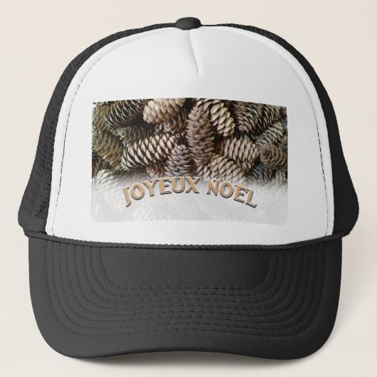 Joyeux Noel Kerstmis Vakantie Pine Cone Trucker Pet (Voorkant)