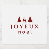 Joyeux Noel kerstontwerp met sneeuwvlokken Bier Etiket (Enkel label)