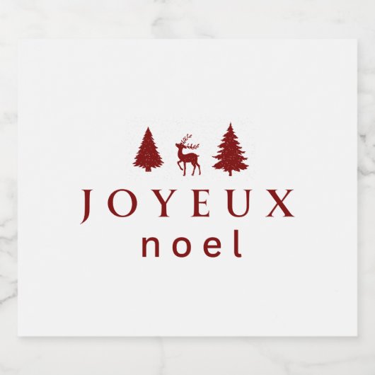 Joyeux Noel kerstontwerp met sneeuwvlokken Bier Etiket (Enkel label)