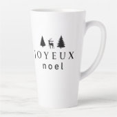 Joyeux Noel kerstontwerp met sneeuwvlokken Latte Mok (Rechts)