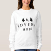 Joyeux Noel kerstontwerp met sneeuwvlokken Trui (Voorkant)
