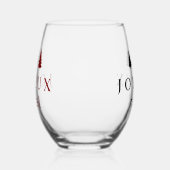 Joyeux Noel kerstontwerp met sneeuwvlokken Wijnglas Zonder Voet (Rechts)