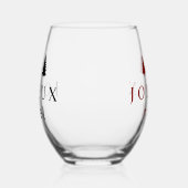 Joyeux Noel kerstontwerp met sneeuwvlokken Wijnglas Zonder Voet (Links)