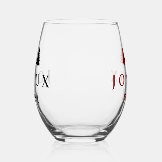 Joyeux Noel kerstontwerp met sneeuwvlokken Wijnglas Zonder Voet (Links)