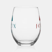 Joyeux Noel kerstontwerp met sneeuwvlokken Wijnglas Zonder Voet (Links)