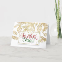 Joyeux Noel KerstTypografie Gold Pines