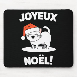 Joyeux Noël Khao Manee White Cat Christmas Santa 1 Muismat