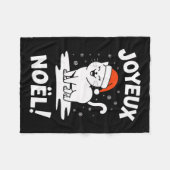 Joyeux Noël Khao Manee Witte Kat Kerstman Fleece Deken (Voorkant (Horizontaal))