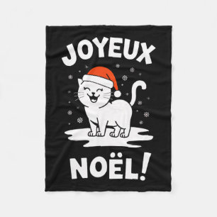 Joyeux Noël Khao Manee Witte Kat Kerstman Fleece Deken