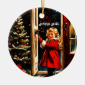 Joyeux Noël - klein meisje Keramisch Ornament (Voorkant)