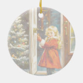 Joyeux Noël - klein meisje Keramisch Ornament (Achterkant)