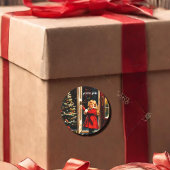 Joyeux Noël - klein meisje Ronde Sticker