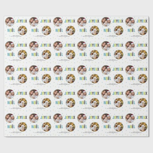 "Joyeux Noel" Kleurrijke vetgedrukte letters Cadeaupapier (Vlak)