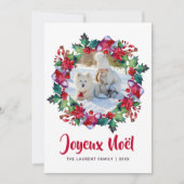 Joyeux Noël Krans Foto Franse Kerst Kaarten (Voorkant)