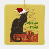 Joyeux Noel Le Chat Noir Christmas Spoof  Keramisch Ornament (Achterkant)